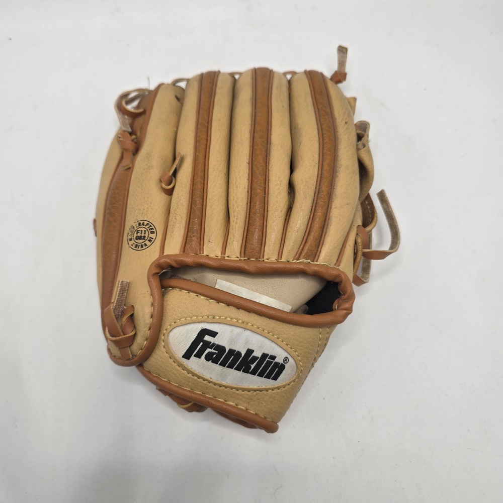 Franklin Baseball Glove Youth Kids Tan RTP 4309 9.5" RHT Ready to Play Sporty